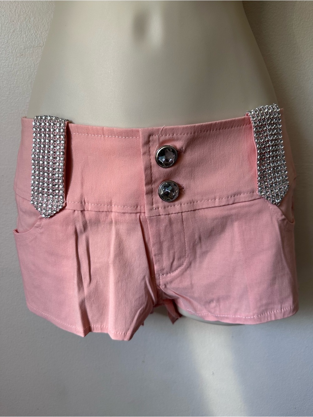 Pink Rhinestone-Trim Women's Shorts